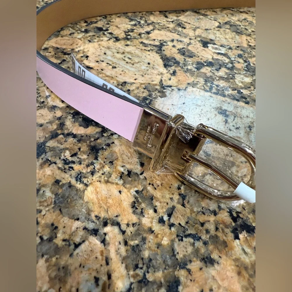 Kate Spade New York gold buckle pink belt - Picture 1 of 6